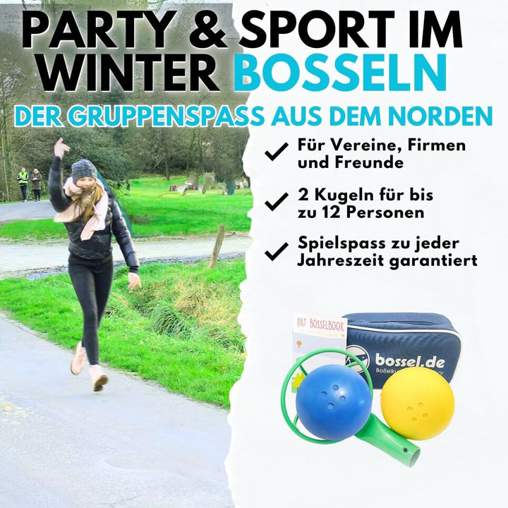 Carls Bosselset Bosselkugeln 2 Stück, Kraber und Tasche gelb/blau, gelb/blau