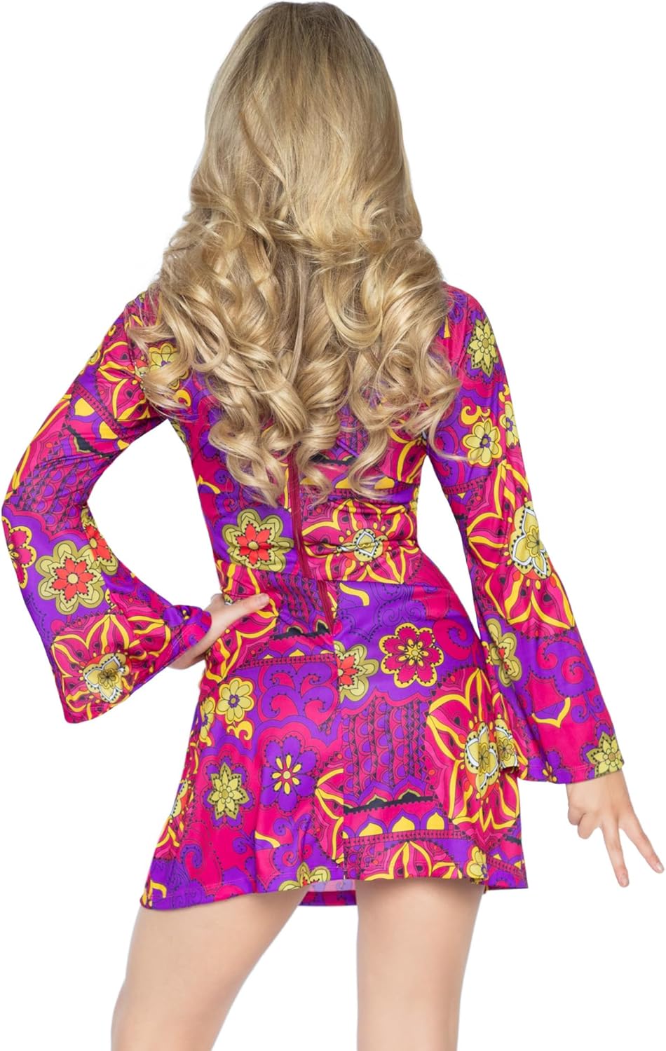 LEG AVENUE 83048 - 2Tl. Retro Go Go Kleid Kostüm Set Mit Kleid Mit Stirnband Kostüm Damen Karneval,