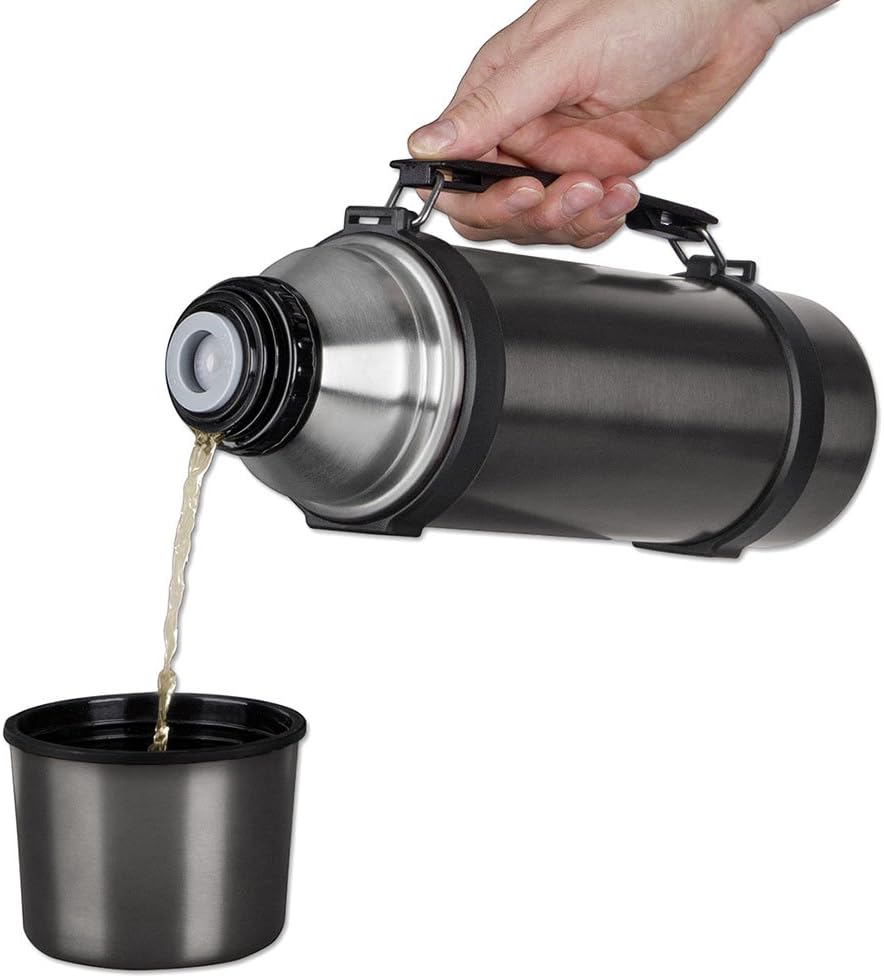 ISOSTEEL Isolierflasche Travel Quickstop, Titan-Grau