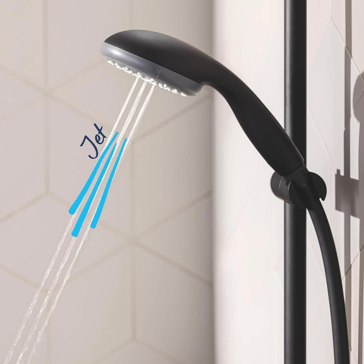 GROHE Vitalio Start 100 - Handbrause (wassersparend, 2 Strahlarten, Antikalk-System), matt schwarz,