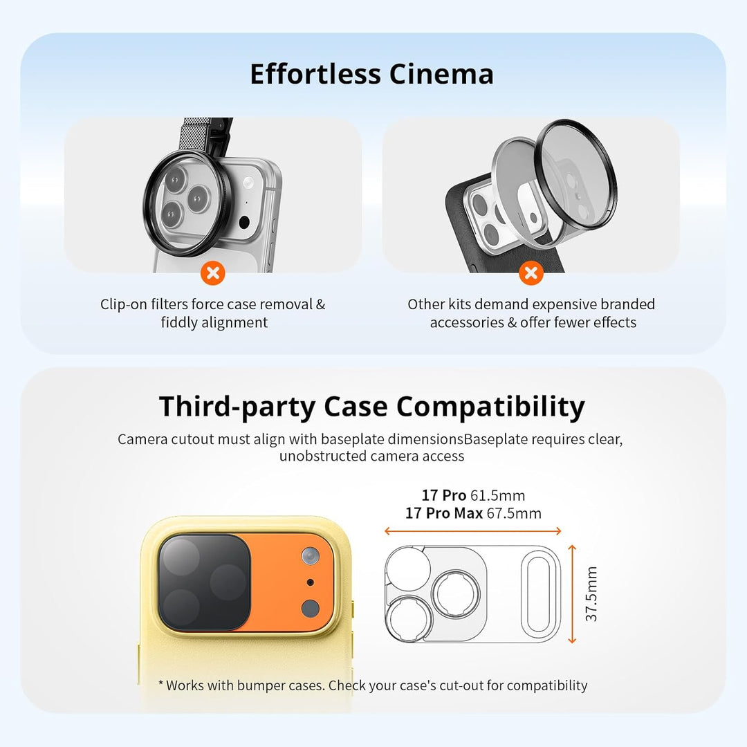 SMALLRIG Square ND & Black Mist Filter Kit für iPhone 17 Pro Max, Magnetische Objektivfilter mit Bas