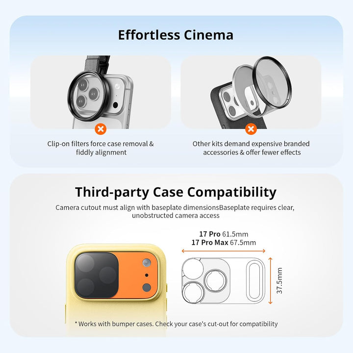 SMALLRIG Square ND & Black Mist Filter Kit für iPhone 17 Pro Max, Magnetische Objektivfilter mit Bas