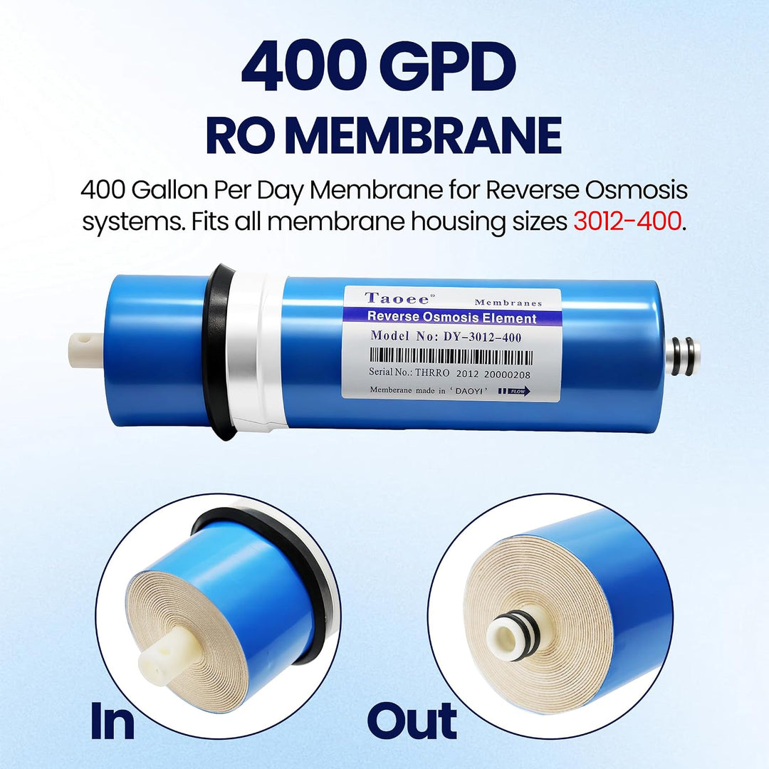 TAOEE Umkehrosmose 3012–400G Membran Wasserfilter Kartuschen Ersatz 400 GPD RO Membrane Wasserfilter