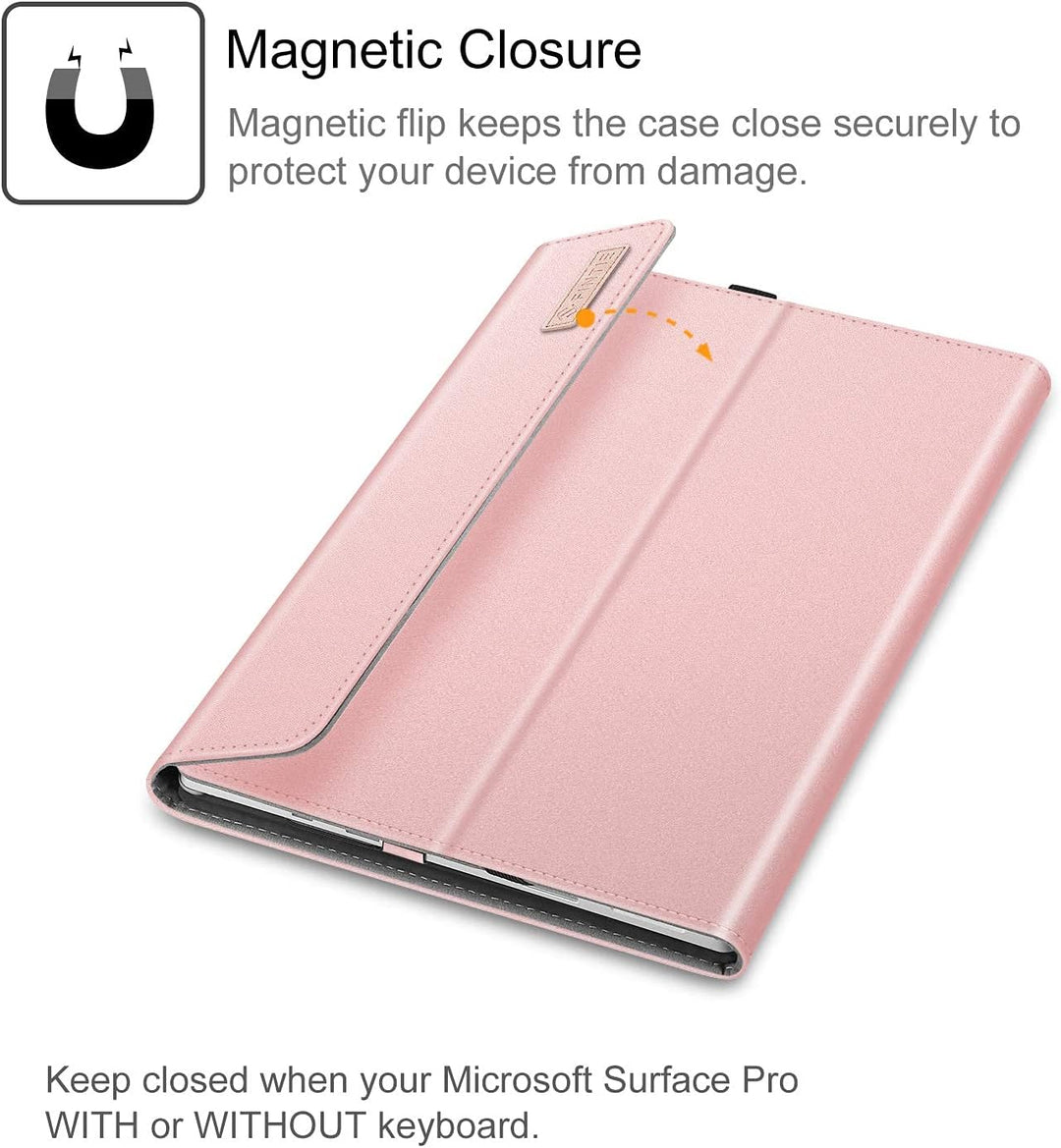 Fintie Hülle für Microsoft Surface Pro 7+ / 7/6 / 5/4 / 3 - Multi-Sichtwinkel Kunstleder Tasche Schu