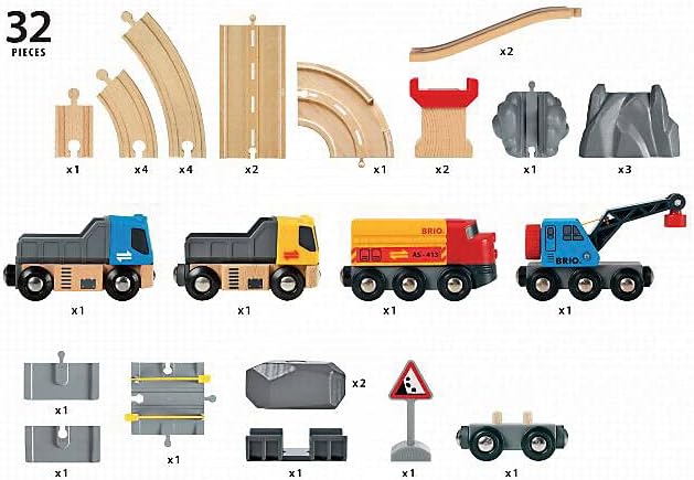 BRIO World World Strassen &amp; Schienen Steinverlade Set Bahn