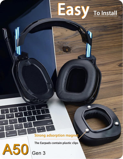 Ohrpolster + Kopfhörer für Logitech Astro A50 Gen 3 Generation Kopfhörer Kissen Ohrmuschel mit Magne