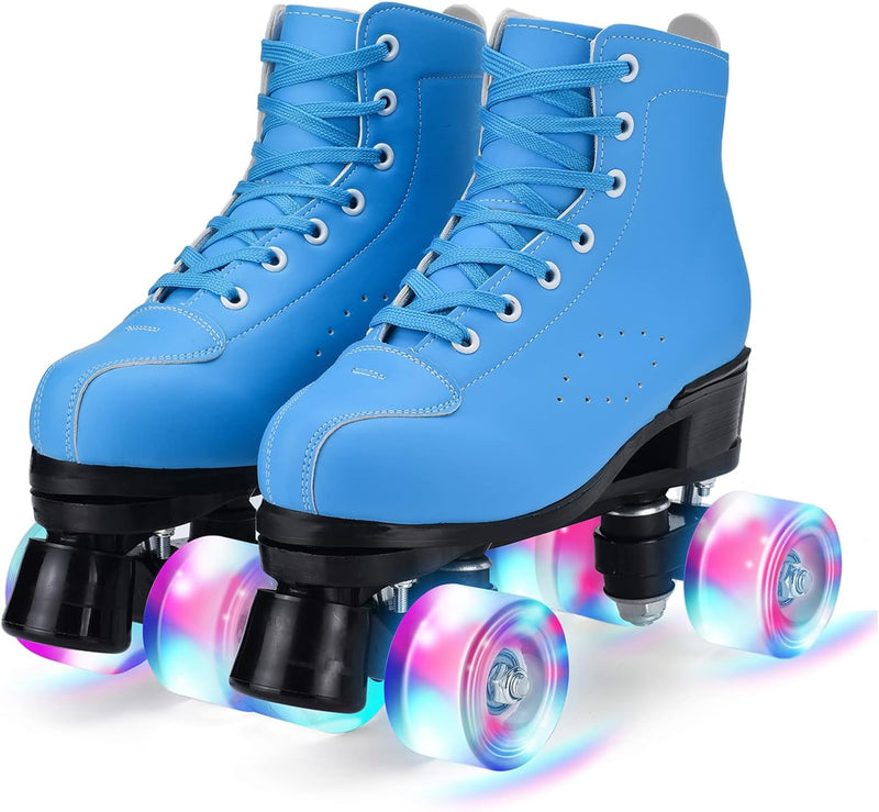 YUDOXN Damen Klassische Retro Rollschuhe.Klassische Retro Rollschuhe.Classic Roller, komfortabl LED
