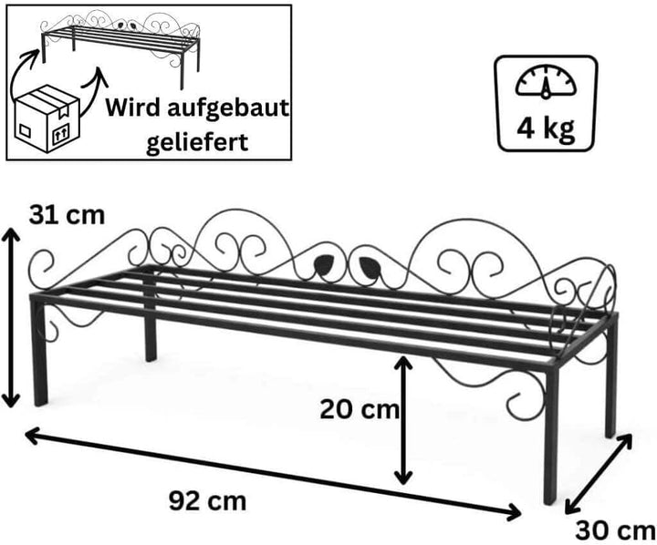 DanDiBo Schuhregal Metall Mi-1 Regal 92cm Schuhschrank Platzsparend 21237 Schuhablage Schmiedeeisen