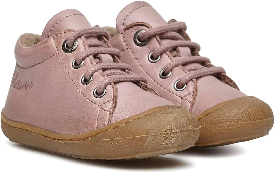 NATURINO Lauflernschuhe aus Leder mit Wollfutter, Altrosa
