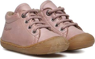 NATURINO Lauflernschuhe aus Leder mit Wollfutter, Altrosa