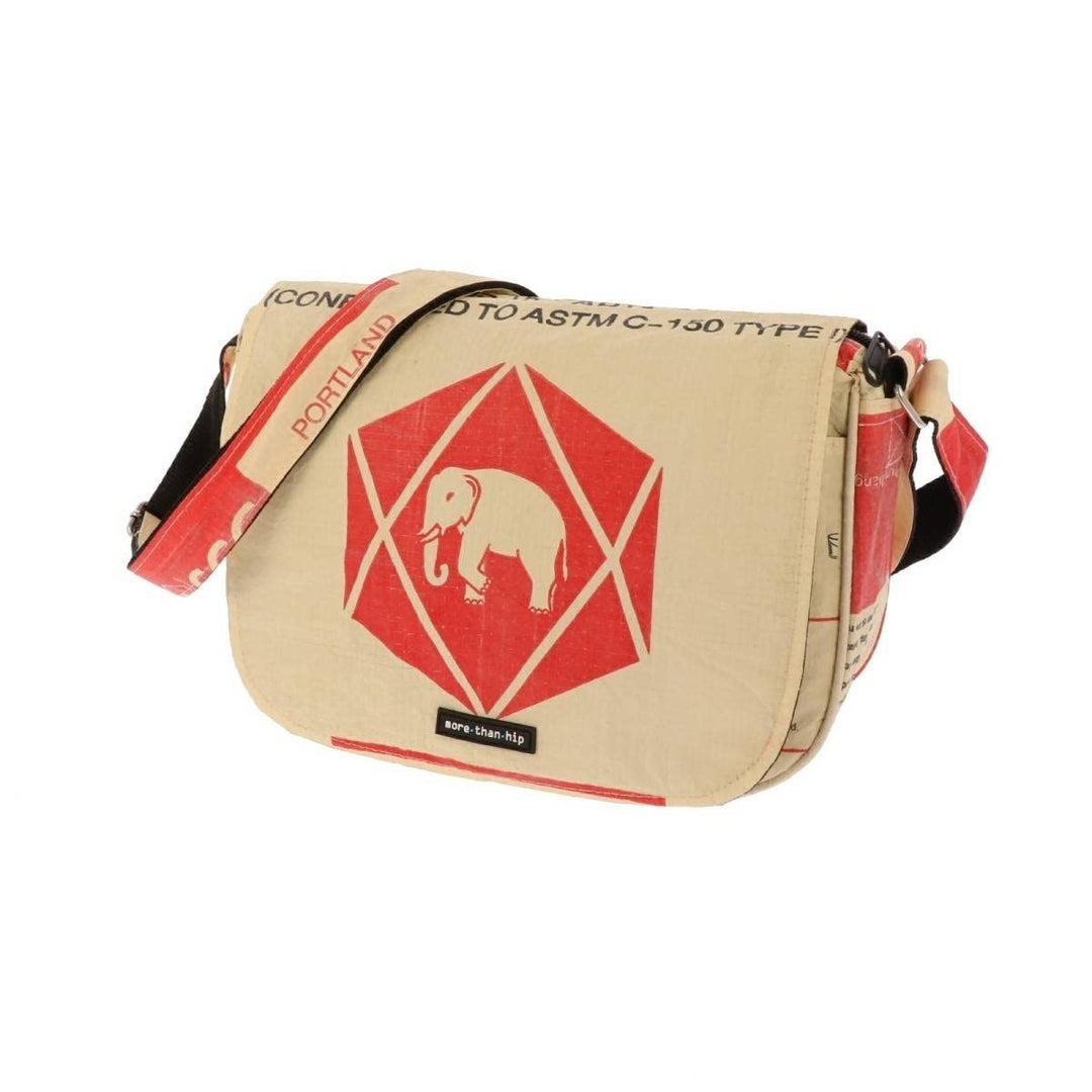 More Than Hip Qinisa Messenger Bag - Kleine Umhängetasche Damen aus Recycelten Zementsäcke Leichte S