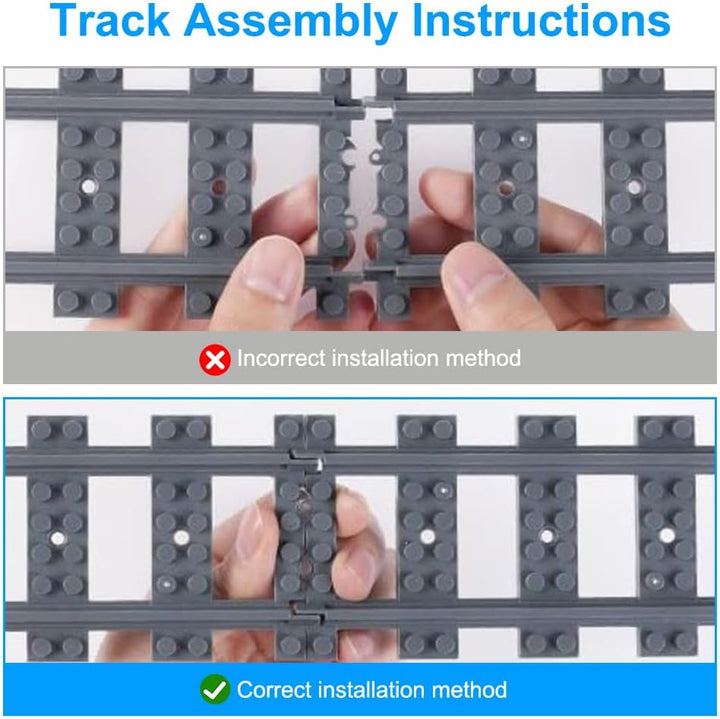 Bausteine Zug Schienen Set, 40 Stück City Eisenbahn Schienen for Train, Eisenbahn Schienen City Zug