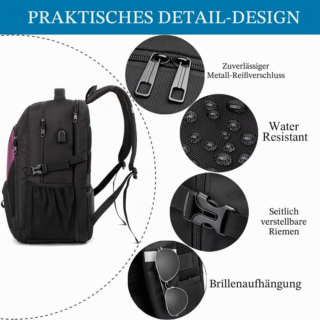 LIWAG Extra Gross Rucksack Damen 50L Wasserdicht 17 Zoll Laptoptasche Arbeit Laptop Rucksack mit USB