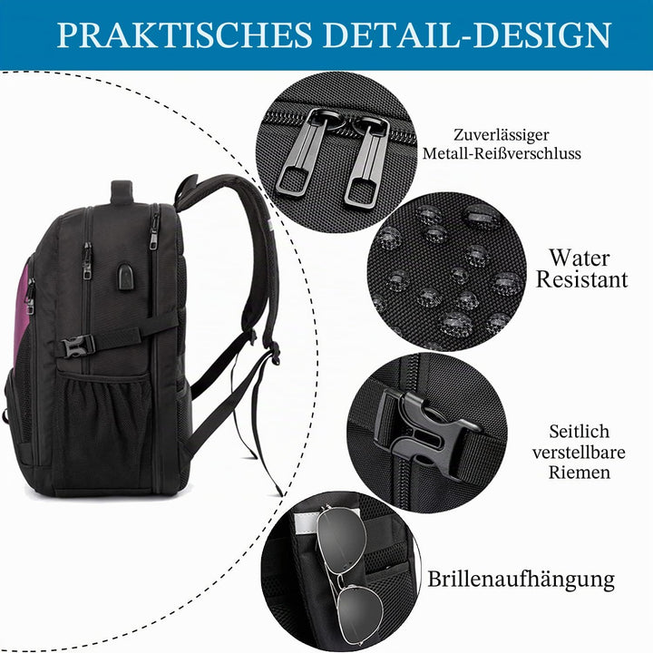 LIWAG Extra Gross Rucksack Damen 50L Wasserdicht 17 Zoll Laptoptasche Arbeit Laptop Rucksack mit USB