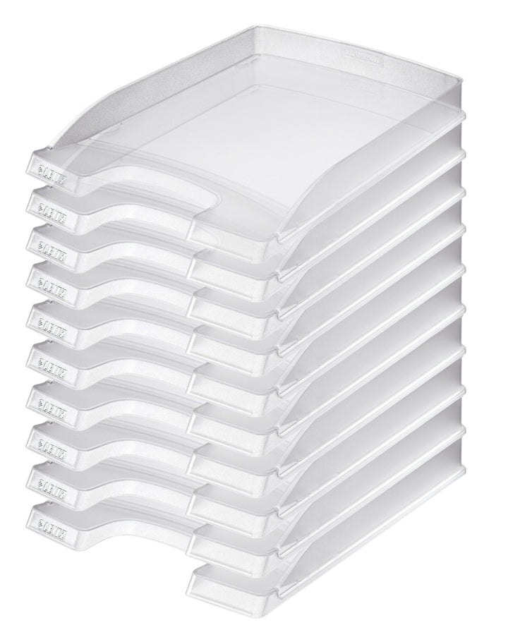 Leitz Briefkorb Flach A4, 10er Pack, Ideal für die Ablage und Organisation von A4 Unterlagen, Stapel