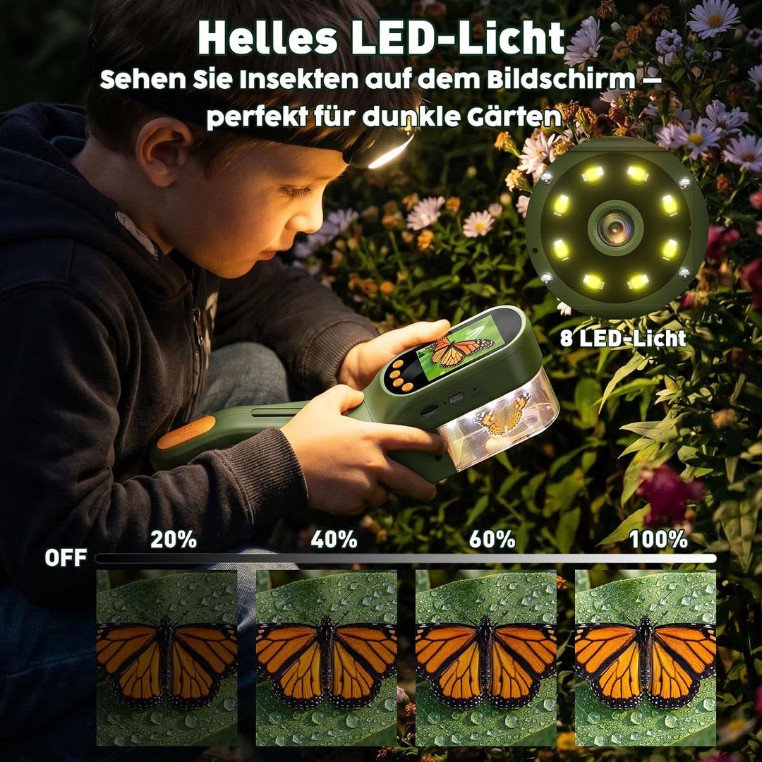 Entdecker Set für Kinder - Insektenfänger Spielzeug mit 500X Bildschirm, Insekten Beobachtungsbox, K