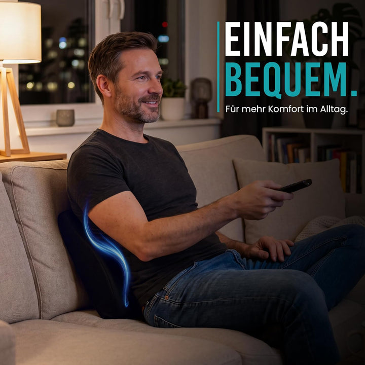 Rückenkissen – Ergonomische Lordosenstütze aus Memory Foam – Für mehr Sitzkomfort zuhause &amp; im Büro