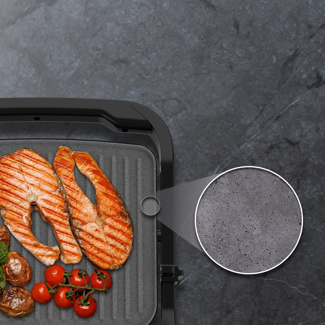 Cecotec Rock'nGrill Elektrogrill 1500 Full Open, 1500W, Öffnung 180°, RockStone, Antihaftbeschichtun