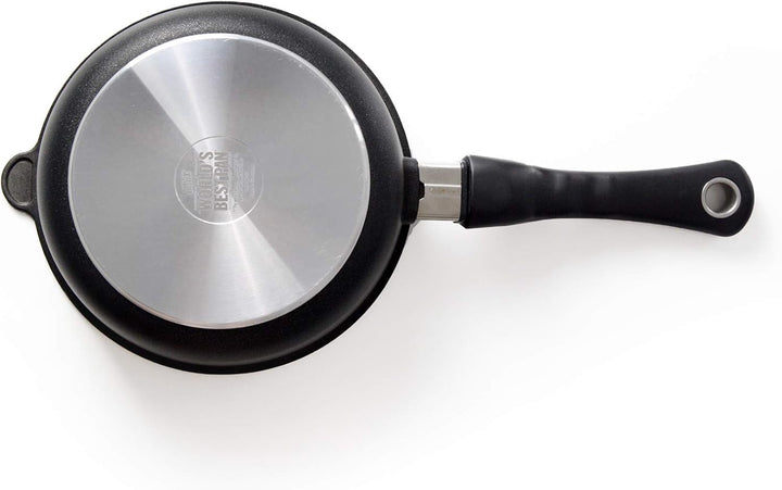 AMT Gastroguss Bratpfanne, 20 cm Ø, 7 cm hoch, Schmorpfanne, abnehmbarer Stiel, nicht induktionsgeei