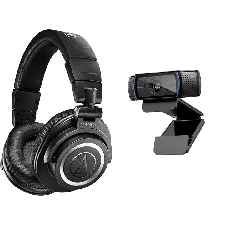 Audio-Technica M50xBT2 Kabelloser Kopfhörer Schwarz & Logitech C920 HD PRO Webcam