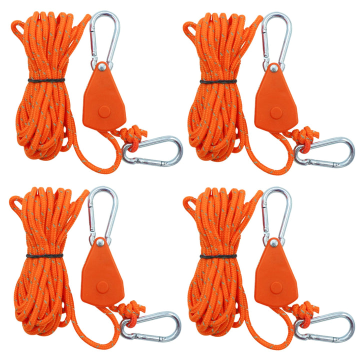 4 Stück Verstellbarer Seil Ratsche, Abspannseile mit Seilspanner, Alluring Ratchet Hanger, Reflektie