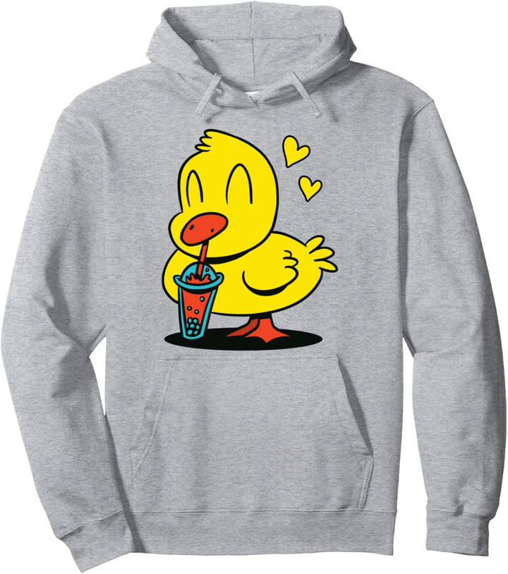 Süsse Cartoon Ente Enten Bubble Tea Pullover Hoodie