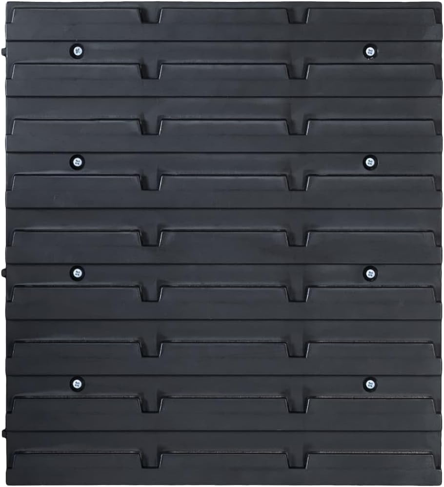 vidaXL Sichtlagerkasten Set 32 tlg., Sichtlagerbox mit Wandhalterung, Stapelbox mit 2 Werkstatt Wand