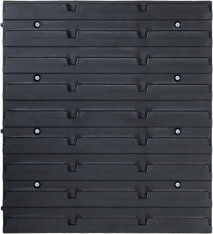 vidaXL Sichtlagerkasten Set 32 tlg., Sichtlagerbox mit Wandhalterung, Stapelbox mit 2 Werkstatt Wand