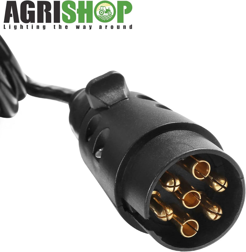 AGRISHOP Anhängerkabel Adapterkabel 7auf 13-polig 12v 2.8m,Anhänger Verlängerung Spiralkabel 7-13pol