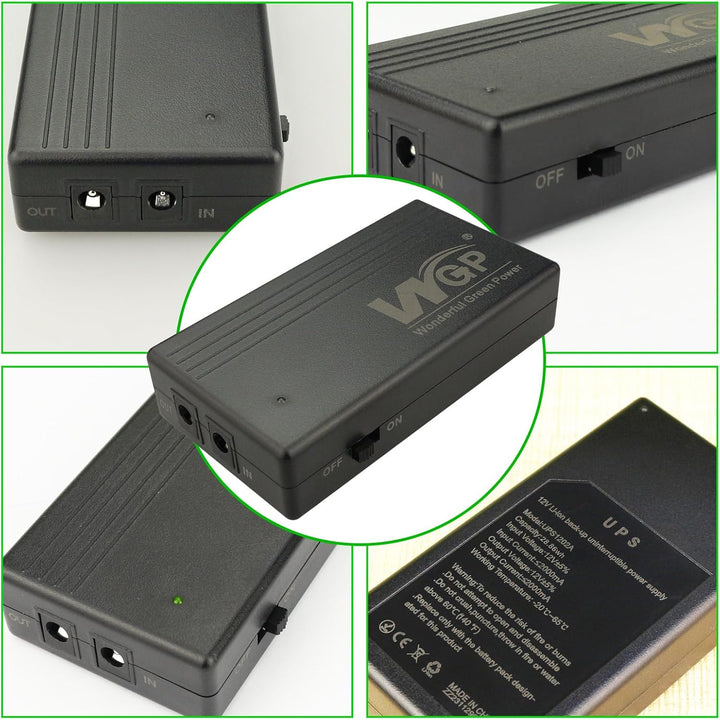 Yangers Mini USV Unterbrechungsfreie Stromversorgung, 6000mAh Akku Backup Power Bank Single 12V DC A