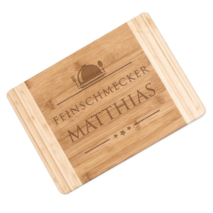 Maverton Bambus Schneidebrett mit Gravur - Servierbrett - Brotzeitbrett massiv - Grösse: 35x25 cm -