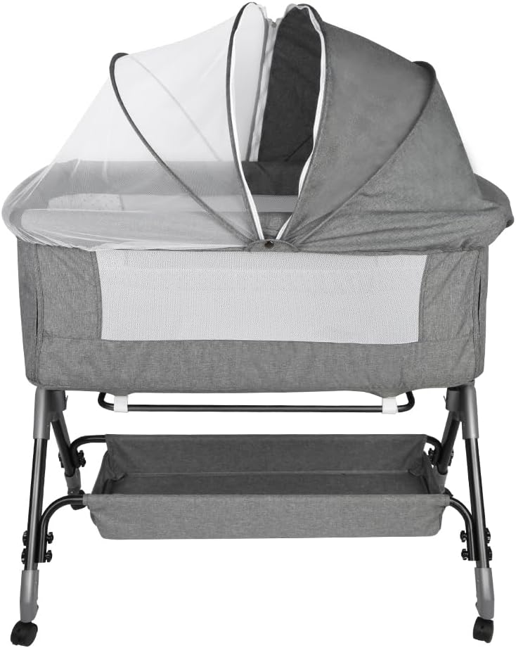LANTUS Baby Beistellbett,Kompatibel mit verschiedenen Betten, Einfach zu Montieren und Transportiere