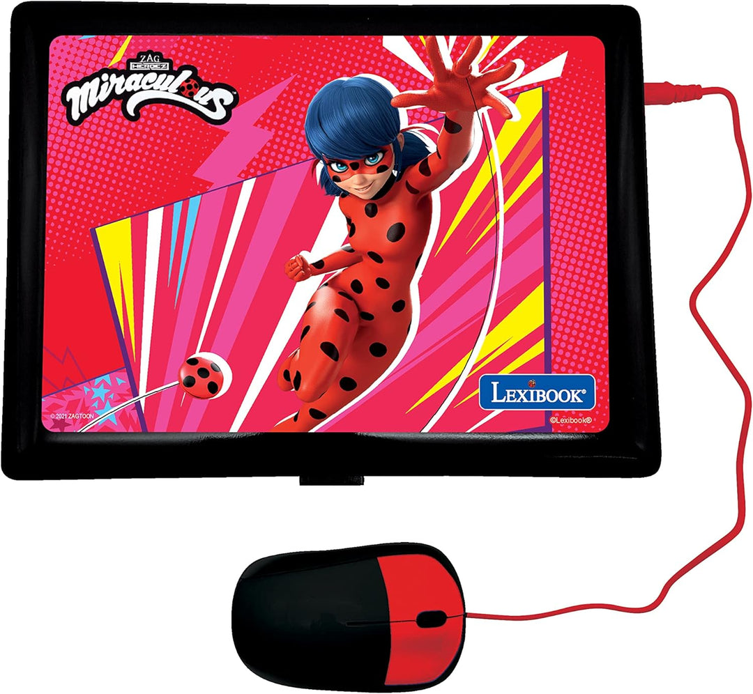 Lexibook JC598MIi3 Miraculous mit Ladybug-Zweisprachiger Laptop für Bildungszwecke Englisch und Deut