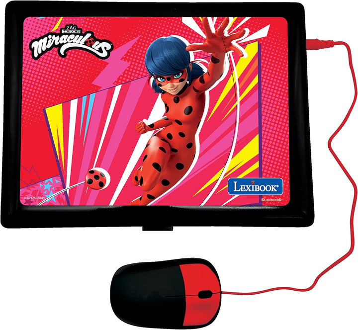 Lexibook JC598MIi3 Miraculous mit Ladybug-Zweisprachiger Laptop für Bildungszwecke Englisch und Deut