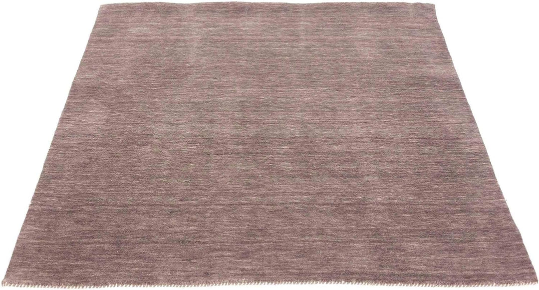 RUG PRINCE Wollteppich Gabbeh Uni 60x60 Handgewebt Quadratisch Grau Einfarbig Handarbeit Grau 60x60