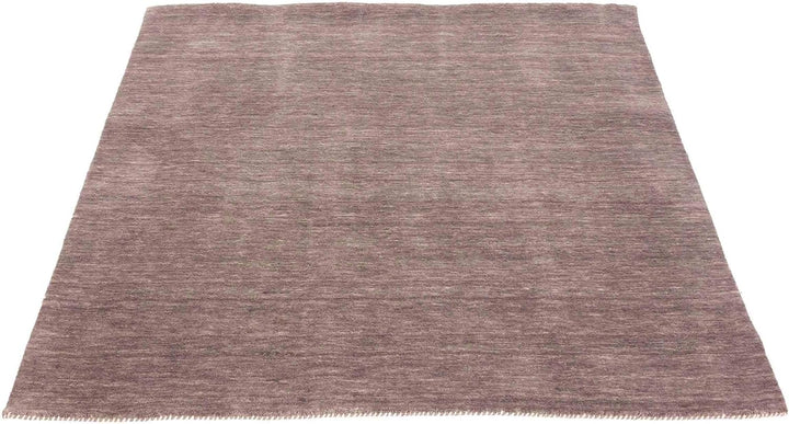 RUG PRINCE Wollteppich Gabbeh Uni 60x60 Handgewebt Quadratisch Grau Einfarbig Handarbeit Grau 60x60