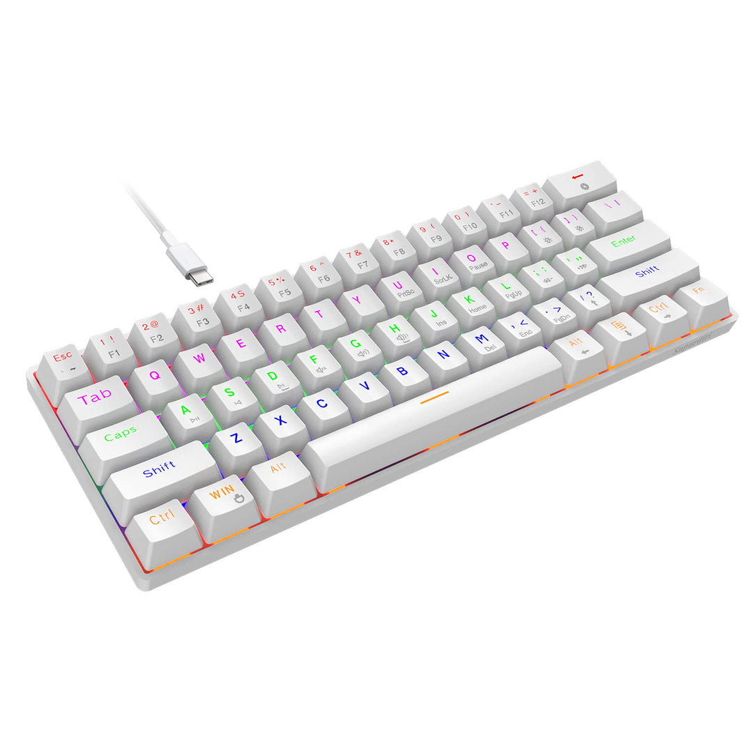 Snpurdiri 60% kabelgebundene Mechanische Gaming Tastatur, Anti-Ghosting 61 Tasten, RGB-Hintergrundbe