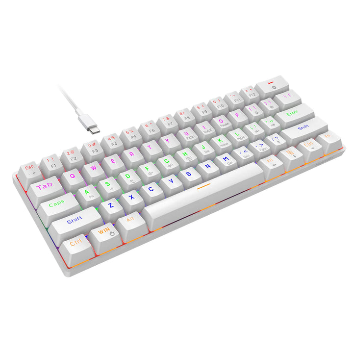 Snpurdiri 60% kabelgebundene Mechanische Gaming Tastatur, Anti-Ghosting 61 Tasten, RGB-Hintergrundbe