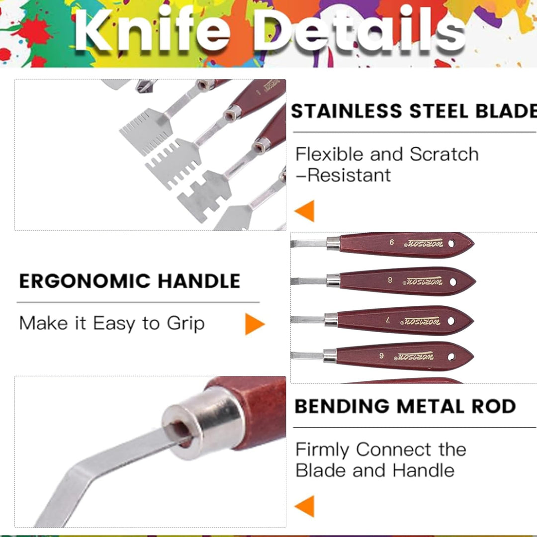 14 Stück Palette Messer Set Spachtel Schaber Malmesser Malspachtel Künstler Set für acryl und Öl Far
