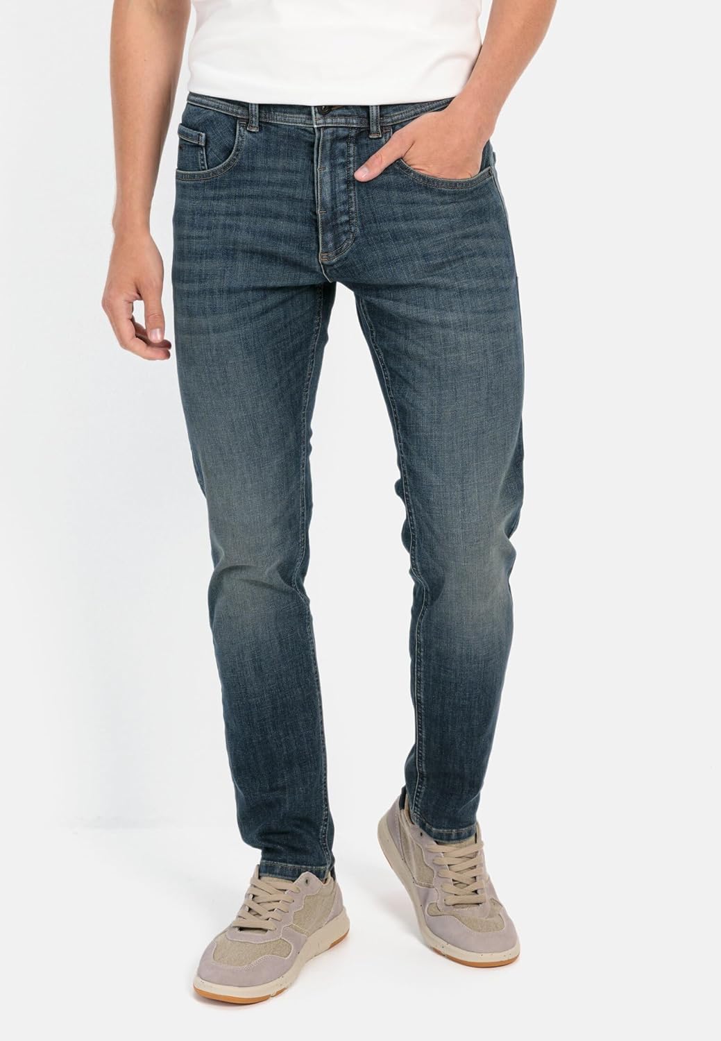camel active Herren Slim Fit 5-Pocket Jeans 31W / 30L Blau, 31W / 30L Blau