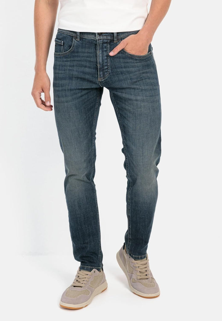 camel active Herren Slim Fit 5-Pocket Jeans 31W / 30L Blau, 31W / 30L Blau