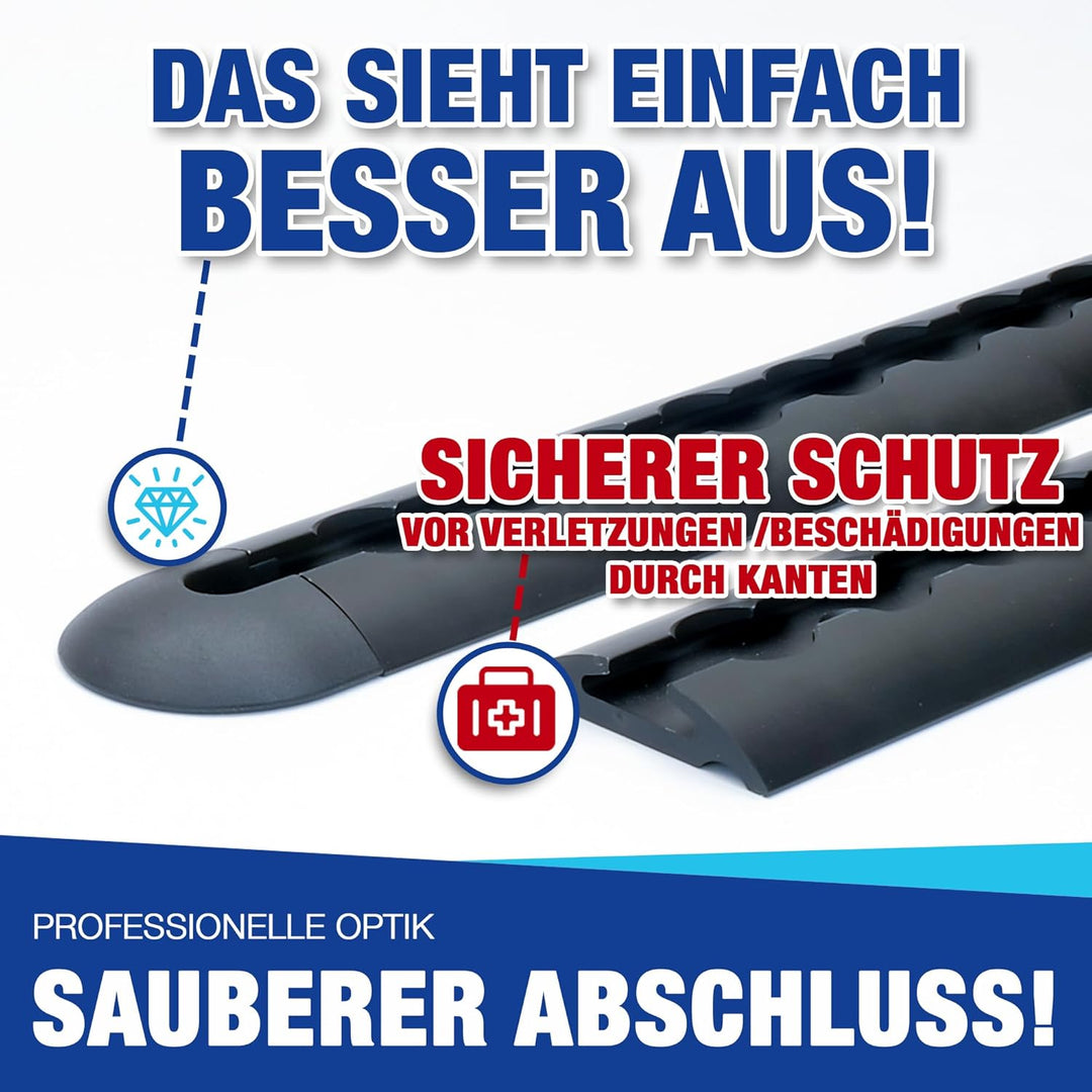 NTG Endkappe für Airlineschiene schwarz Blackline (20 Stück) | halbrunde Form | Einsteckkappe für Ai
