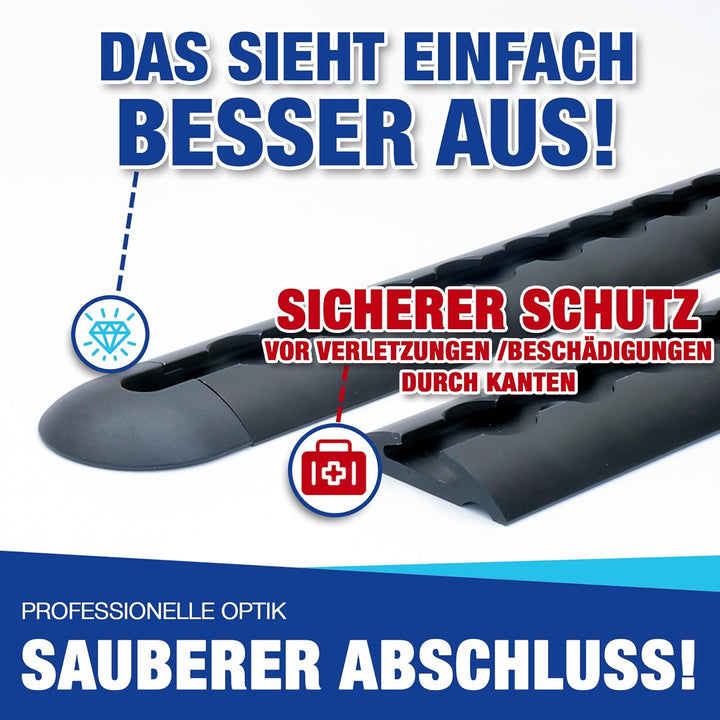 NTG Endkappe für Airlineschiene schwarz Blackline (20 Stück) | halbrunde Form | Einsteckkappe für Ai