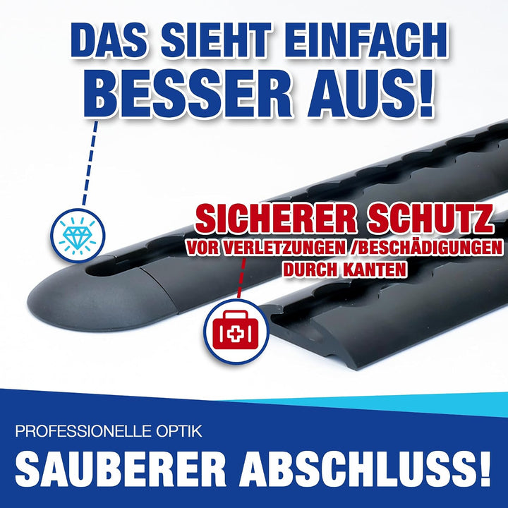 NTG Endkappe für Airlineschiene schwarz Blackline 16 Stück - halbrunde Form | Einsteckkappe aus Kuns