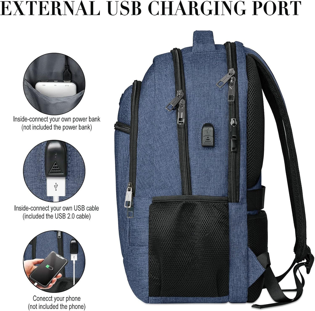 BIKROD Rucksack Damen, Schulrucksack Mädchen, 15.6 Zoll Laptoptasche mit USB Ladeanschluss, Wasserdi
