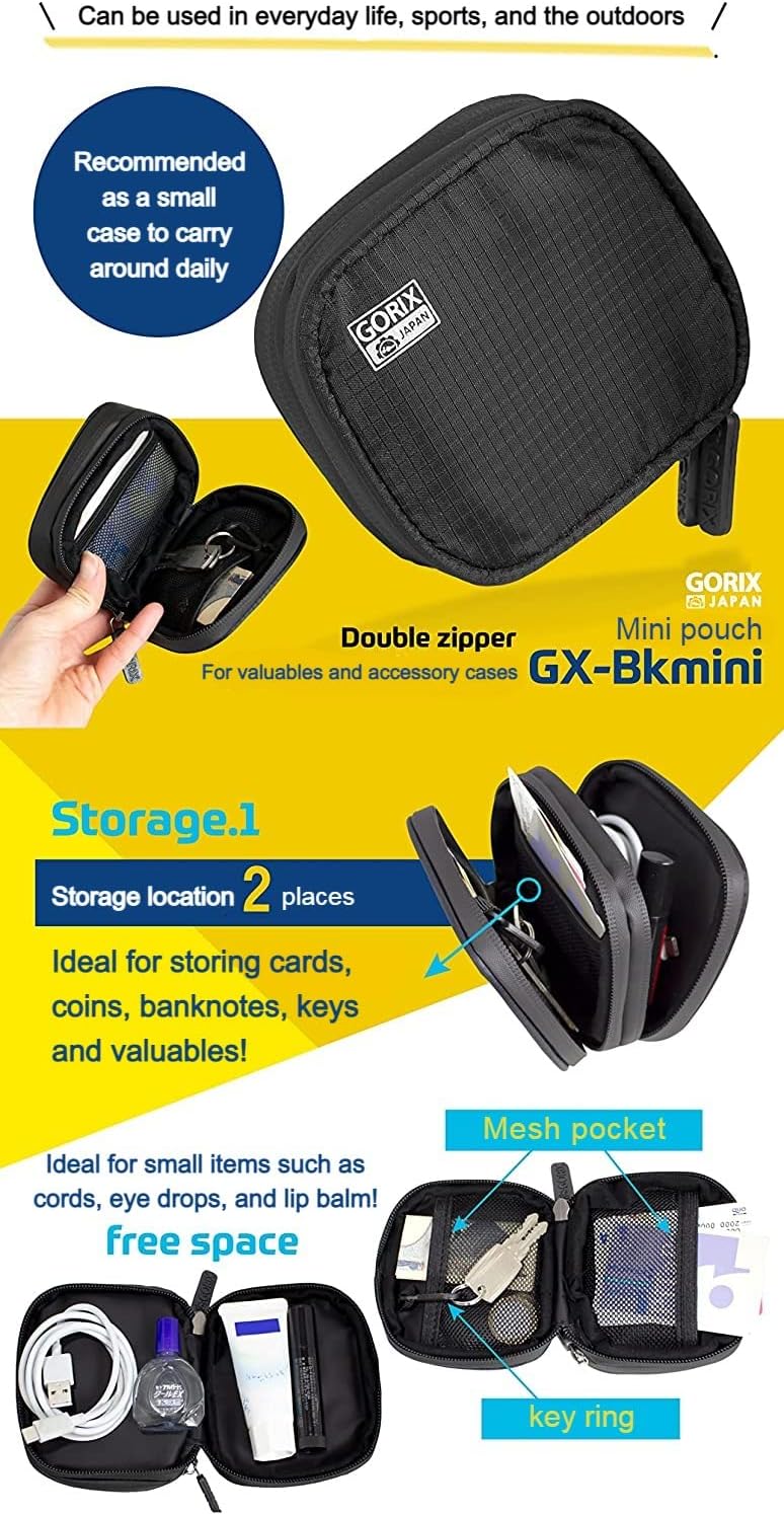 GORIX Cycle Wallet Pouch Kleine Tasche Wasserdichtes Handy Münzfach Rennrad MTB Fahrrad (GX-Bkmini)
