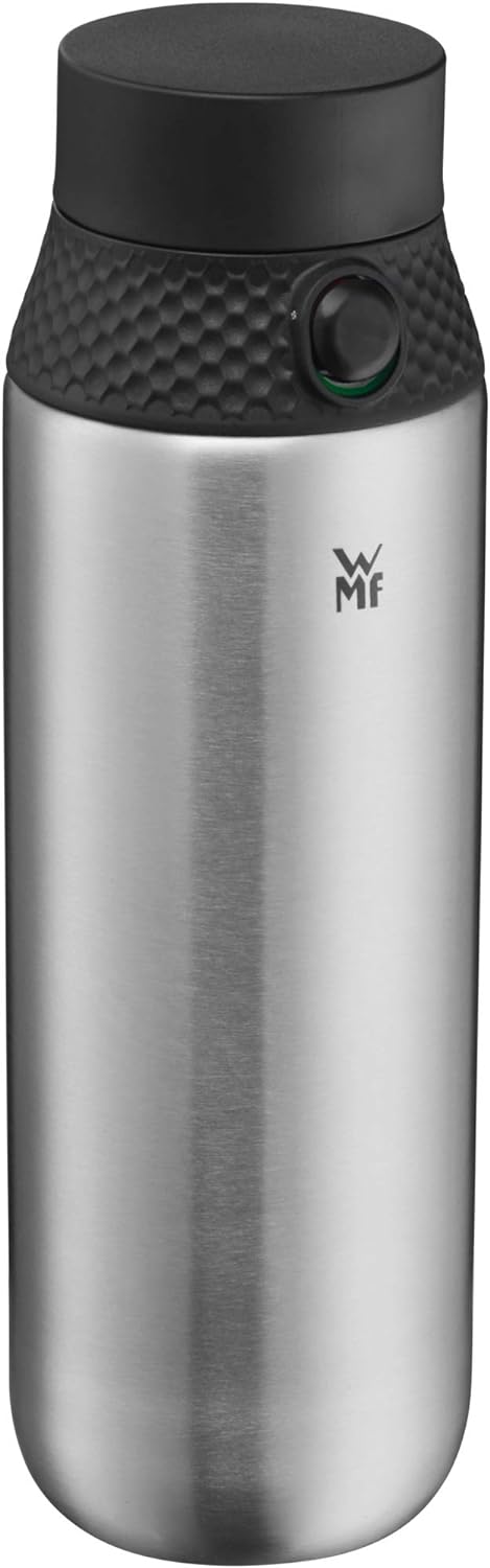 WMF Waterkant Trinkflasche Edelstahl 750ml, Sport Edelstahlflasche Kohlensäure geeignet, Sportversch