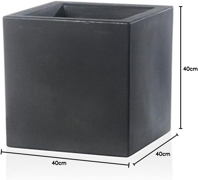 TERAPLAST Blumentopf Schio Cubo 30 cm Made in Italy recyclebar 30 cm Anthrazit, 30 cm Anthrazit