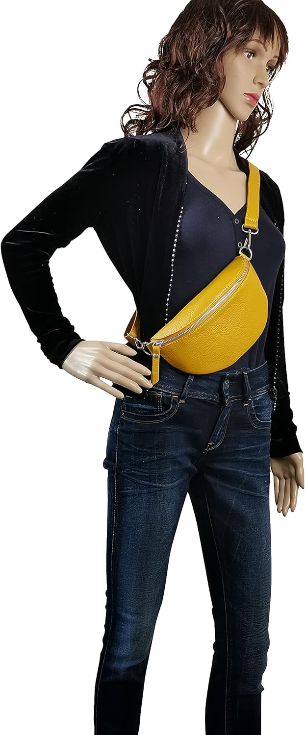 AmbraModa GLX10 - Damen Herren Unisex kleine Hüfttasche Gürteltasche Bauchtasche Umhängetasche aus E