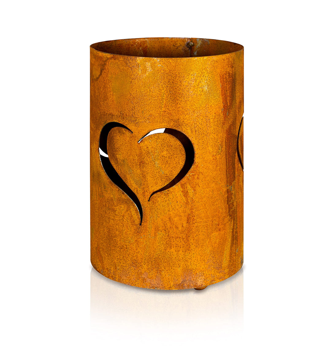 Blümelhuber Windlicht für Draussen und Drinnen mit Herz Rost